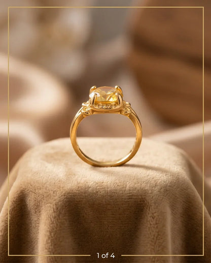 Golden Solis Citrine Filigree Ring