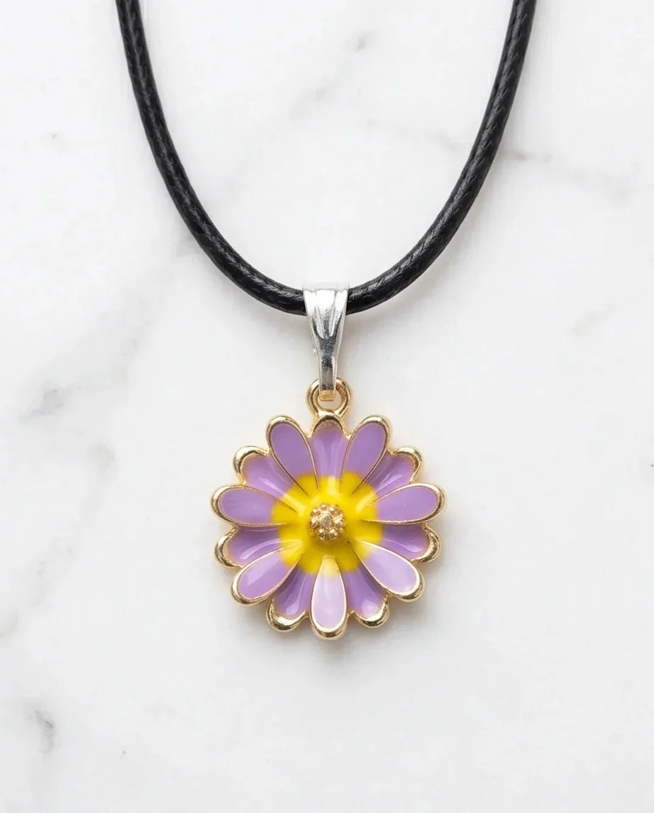 Pastel Lavender Daisy Pendant