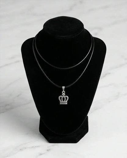 Silver Crown Pendant Necklace