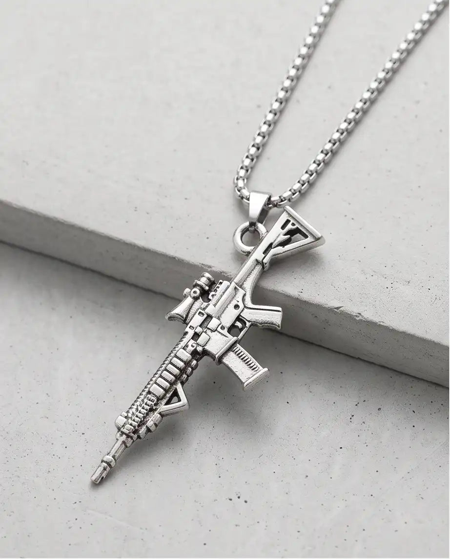 Scope-Mounted Tactical Rifle Weapon Pendant Box Chain