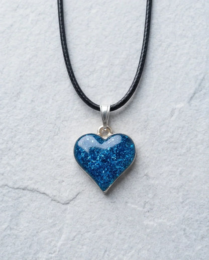 Ocean Sparkle Heart Pendant