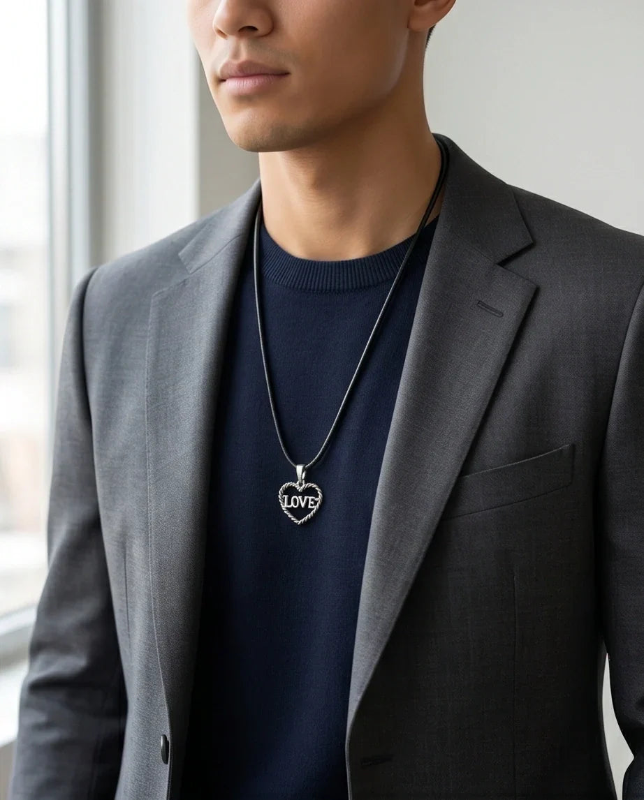The Sweet Bond: Twisted Heart "LOVE" Pendant Necklace