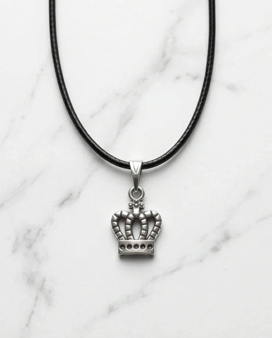 Silver Crown Pendant Necklace
