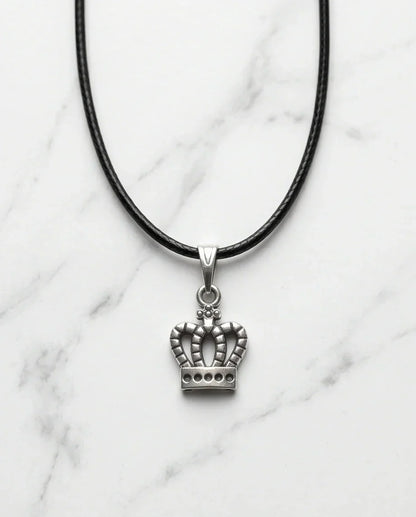 Silver Crown Pendant Necklace