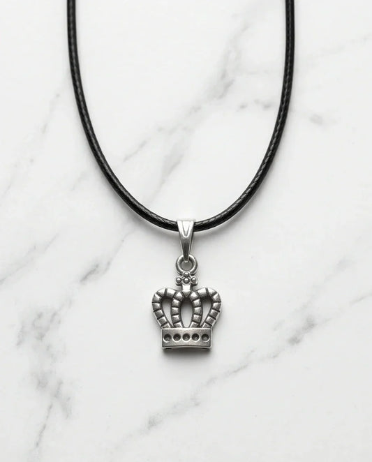 Silver Crown Pendant Necklace