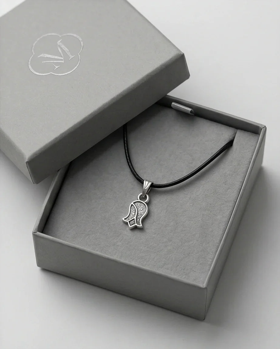 Silver Vintage Textured Tulip Necklace