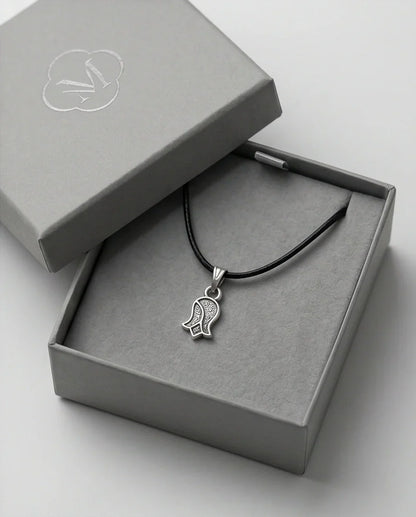 Silver Vintage Textured Tulip Necklace