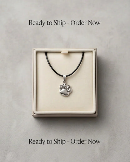 Silver Animal Paw Print Necklace