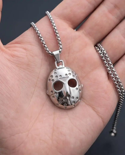Jason Voorhees Hockey Mask Pendant Box Chain