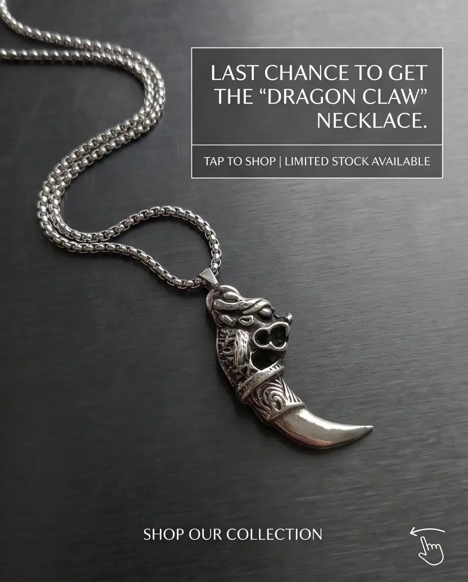 Mythical Dragon Tooth Pendant Box Chain