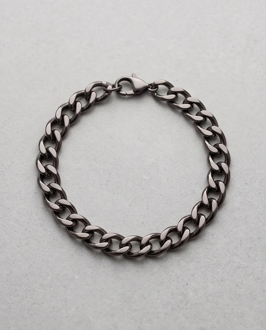Gunmetal Black Curb Chain Bracelet
