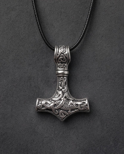 Silver Mjölnir Thor's Hammer Pendant Necklace
