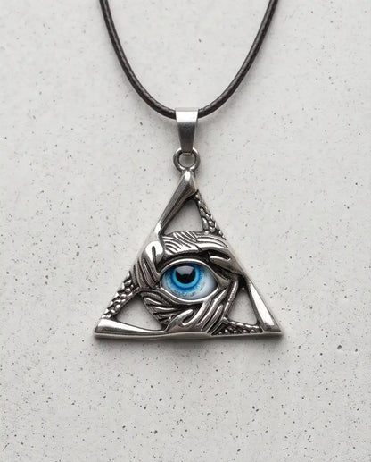Evil Eye Triangle Pendant Box Chain