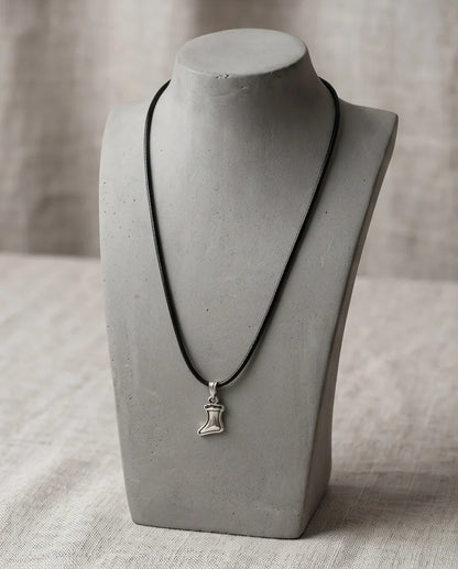 Silver Retro Stocking Pendant Necklace