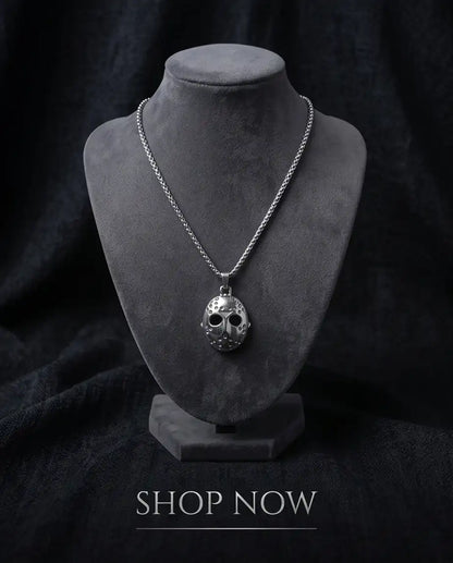 Jason Voorhees Hockey Mask Pendant Box Chain