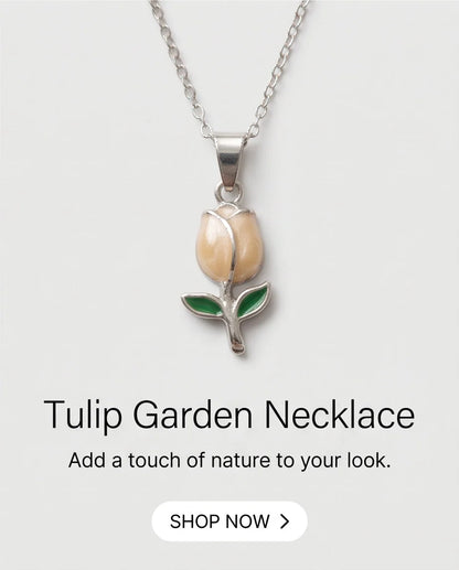 Silver Yellow Enamel Tulip Pendant Necklace