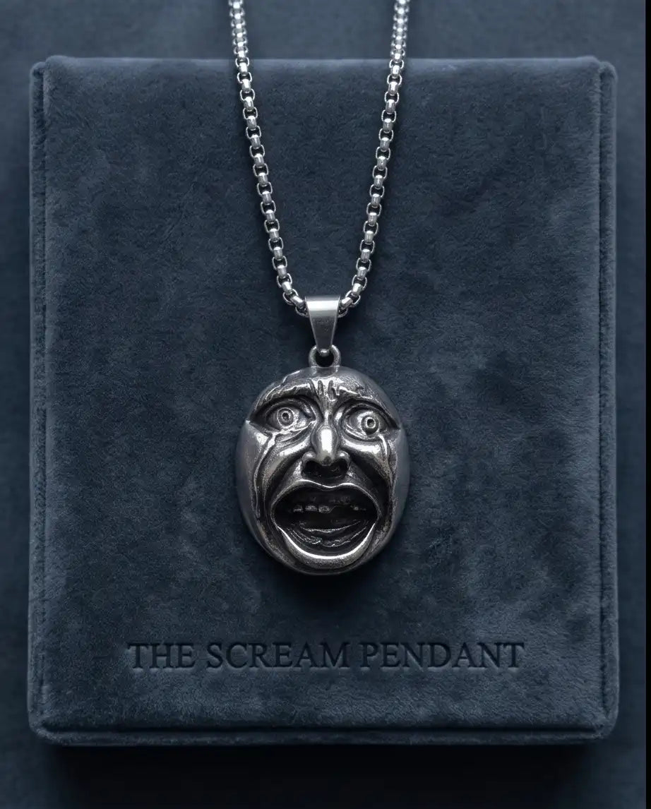 Gothic Crying Drama Mask Pendant Box Chain