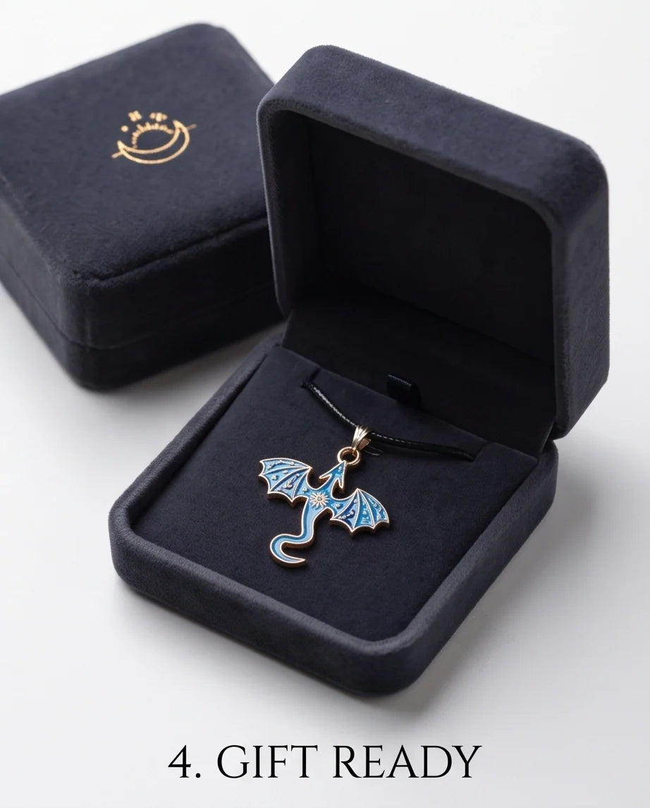 Blue Celestial Dragon Cord Necklace