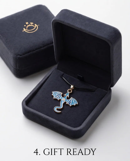 Blue Celestial Dragon Cord Necklace