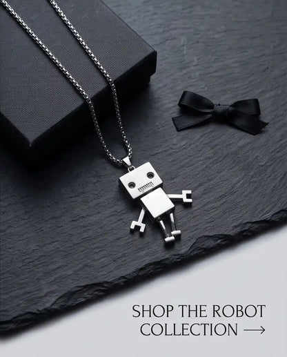 Articulated Robot Figurine Pendant Box Chain