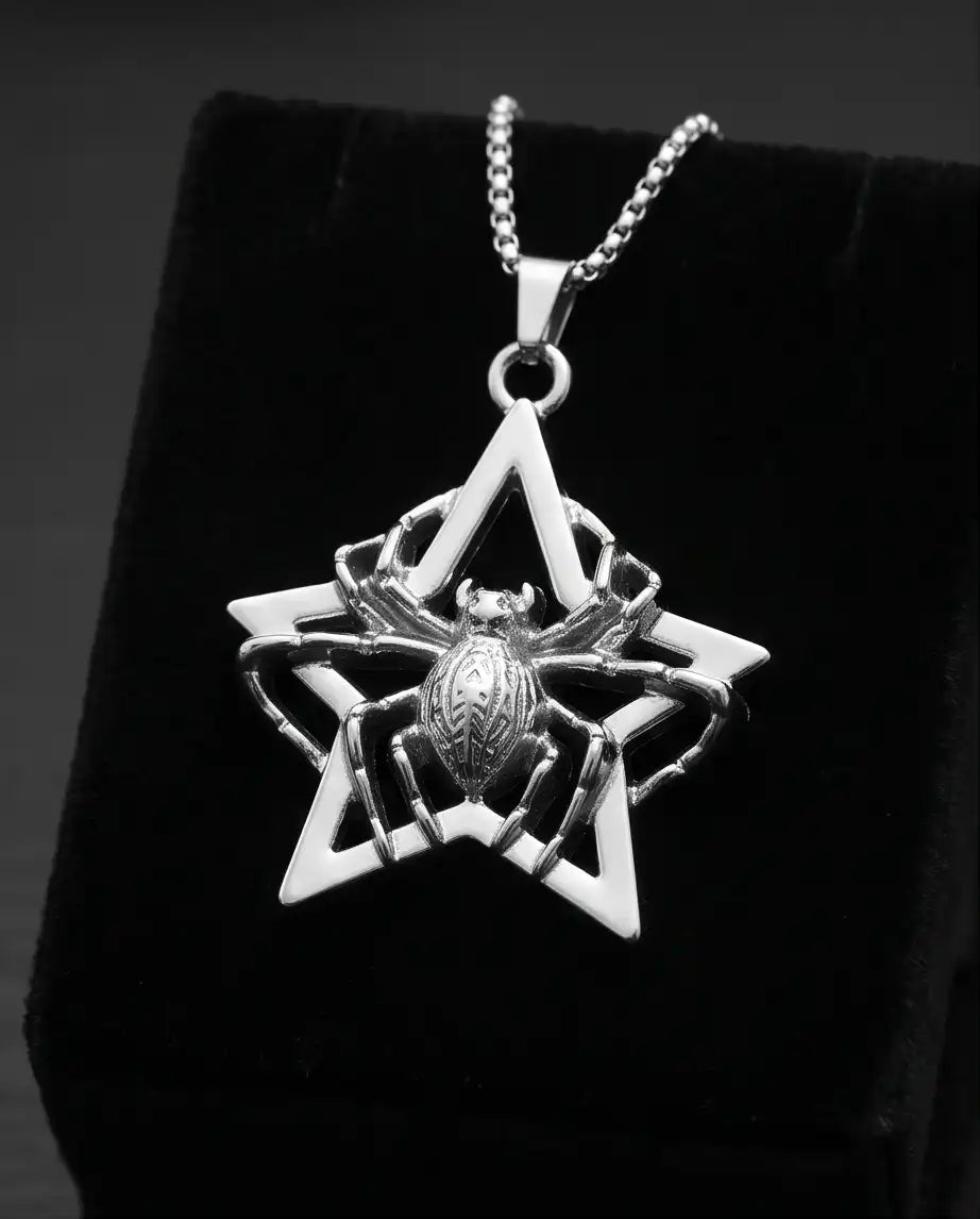 Gothic Spider Star Pendant Box Chain