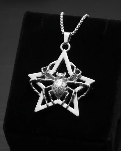 Gothic Spider Star Pendant Box Chain