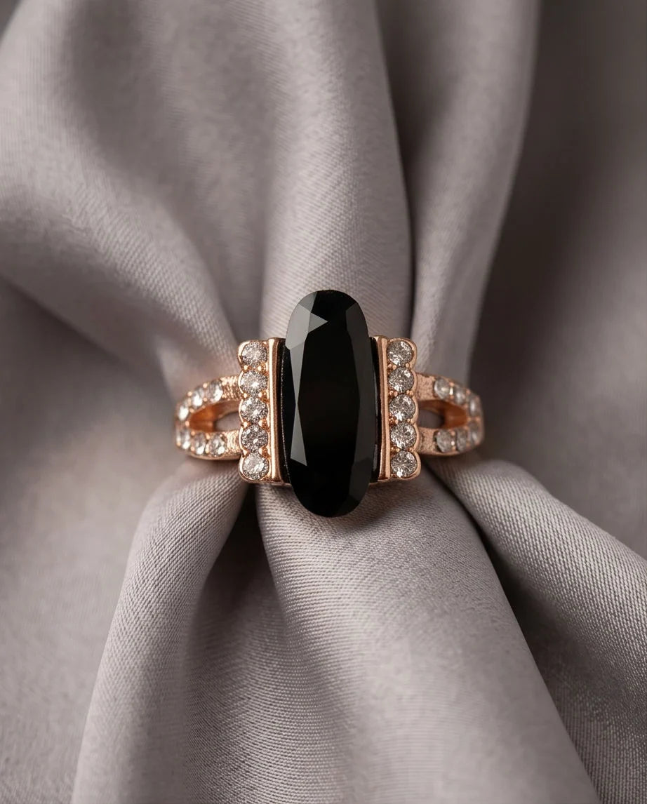 Gold Marquise Onyx Vintage Ring