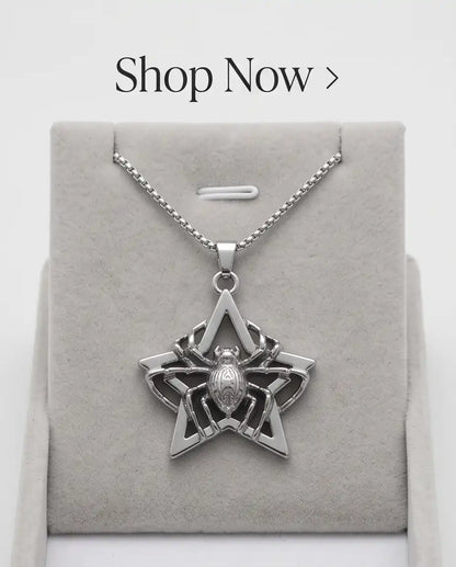 Gothic Spider Star Pendant Box Chain