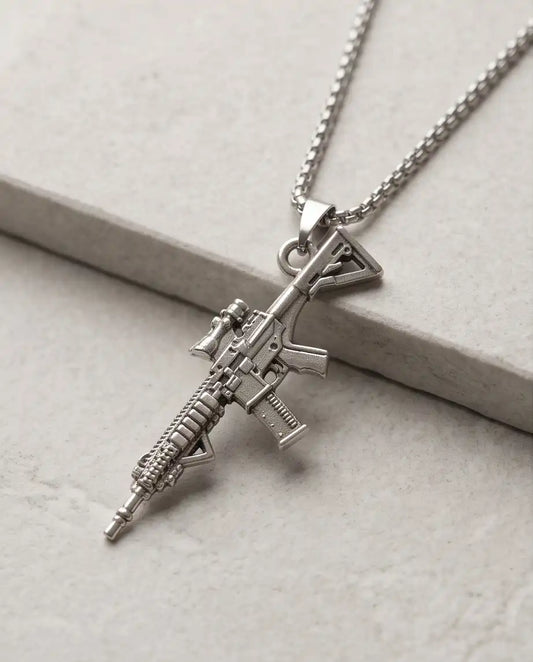 Scope-Mounted Tactical Rifle Weapon Pendant Box Chain