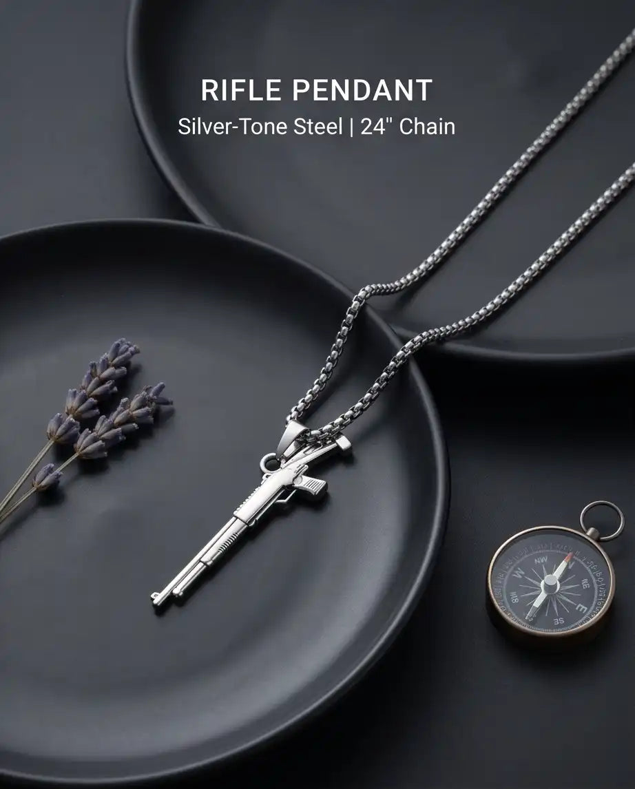 Tactical Pump-Action Shotgun Weapon Pendant Box Chain