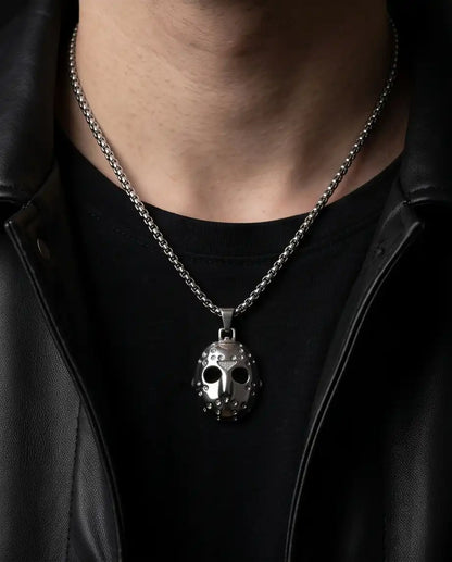 Jason Voorhees Hockey Mask Pendant Box Chain