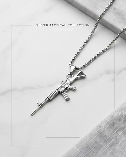 Tactical Assault Rifle Weapon Pendant Box Chain