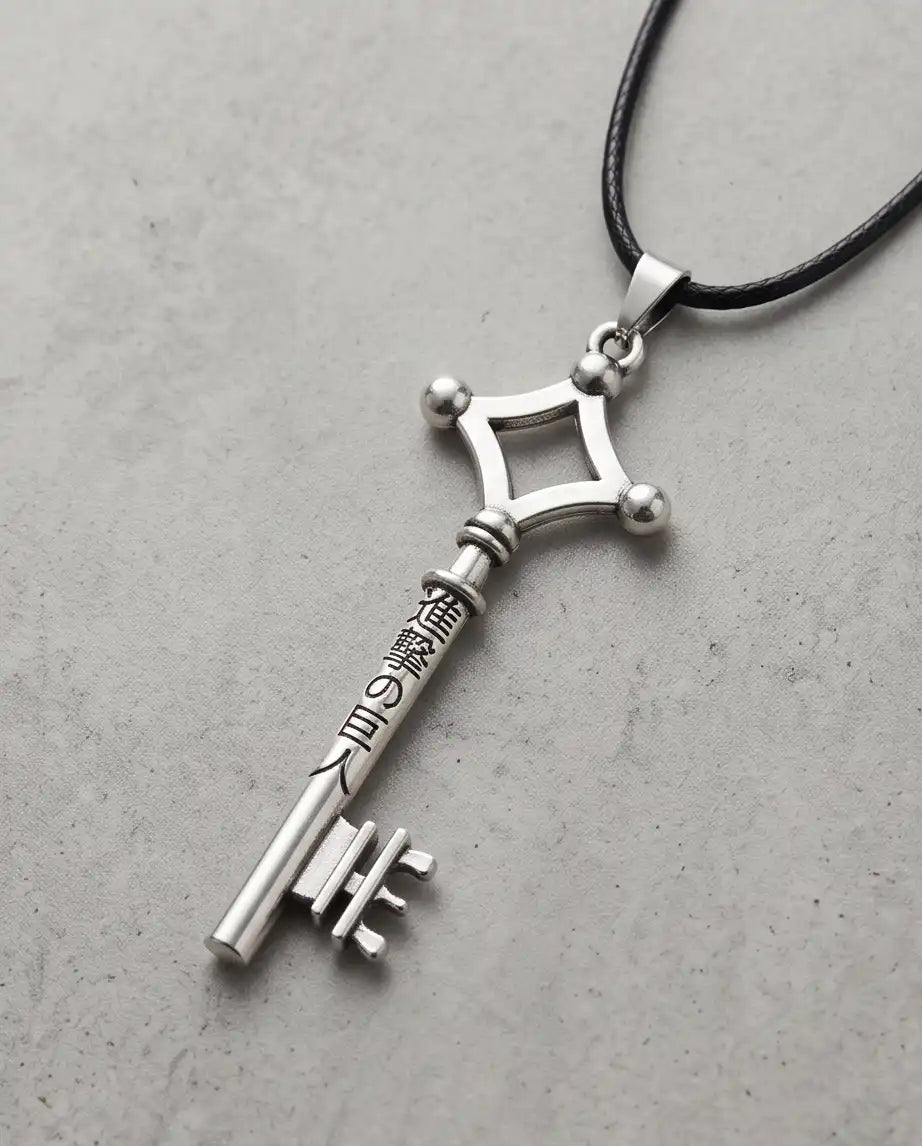 Attack on Titan Basement Key Pendant Silver Box Chain Necklace