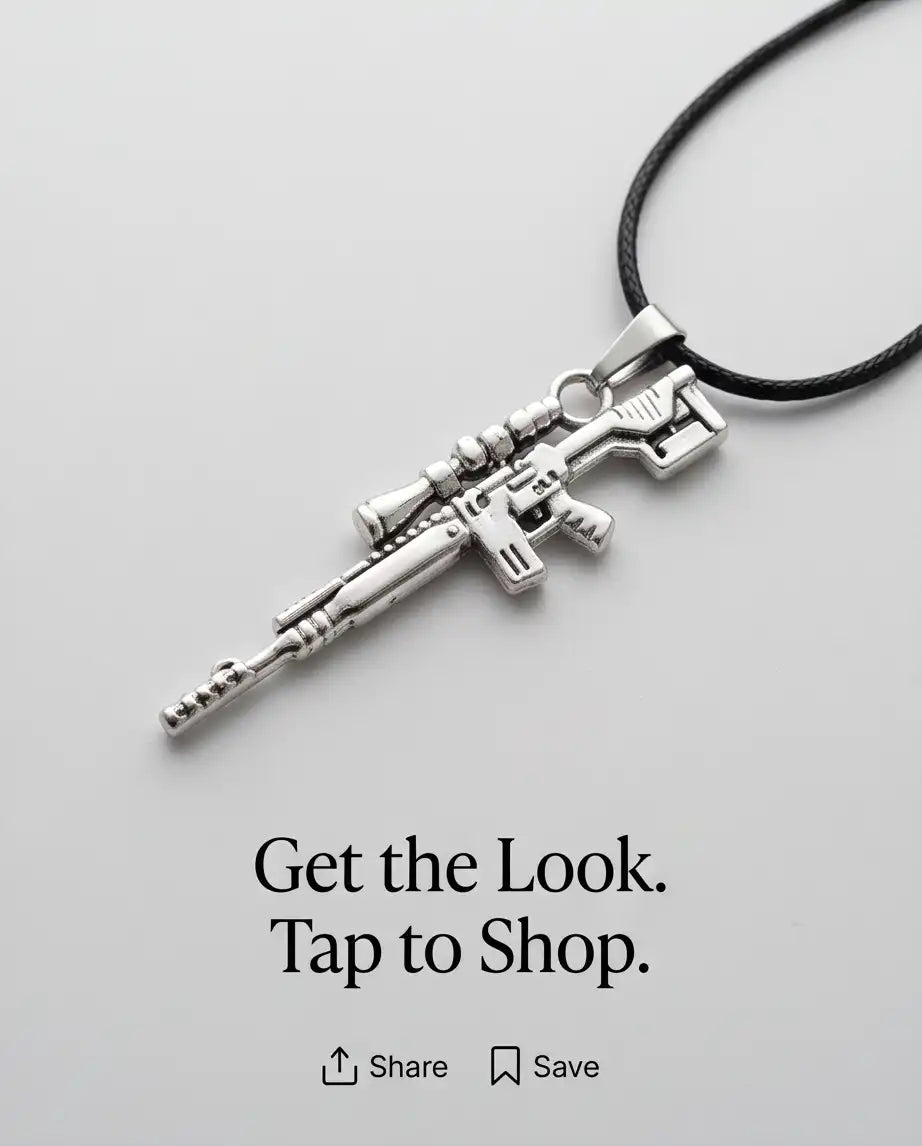 Precision Long-Range Sniper Rifle Pendant Box Chain