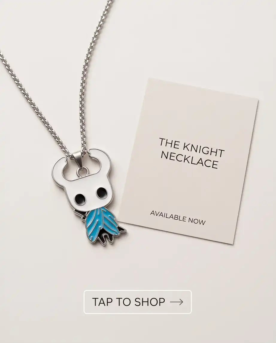 Hollow Knight Blue Cloak Enamel Pendant Box Chain
