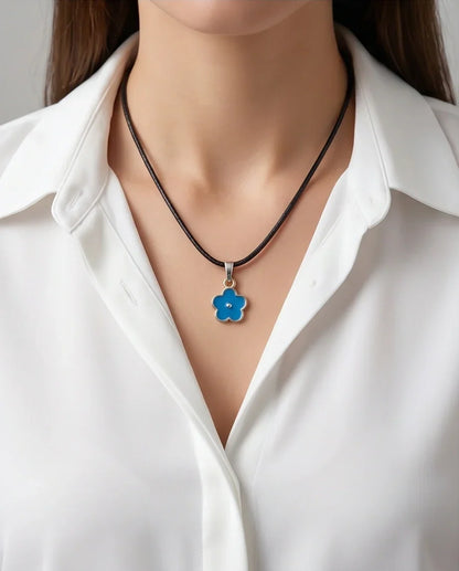 Sky Blue Forget-Me-Not Pendant
