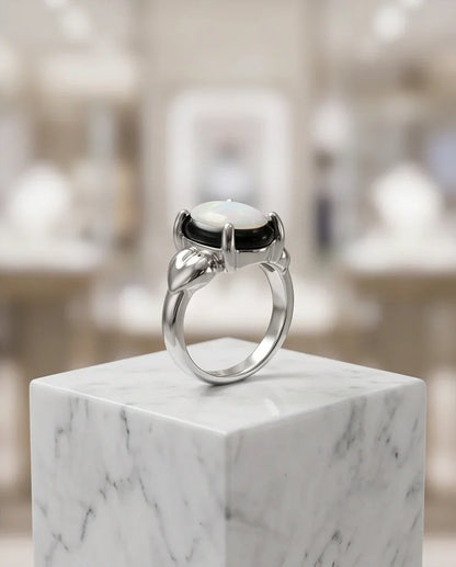 Iridescent Eclipse Statement Ring