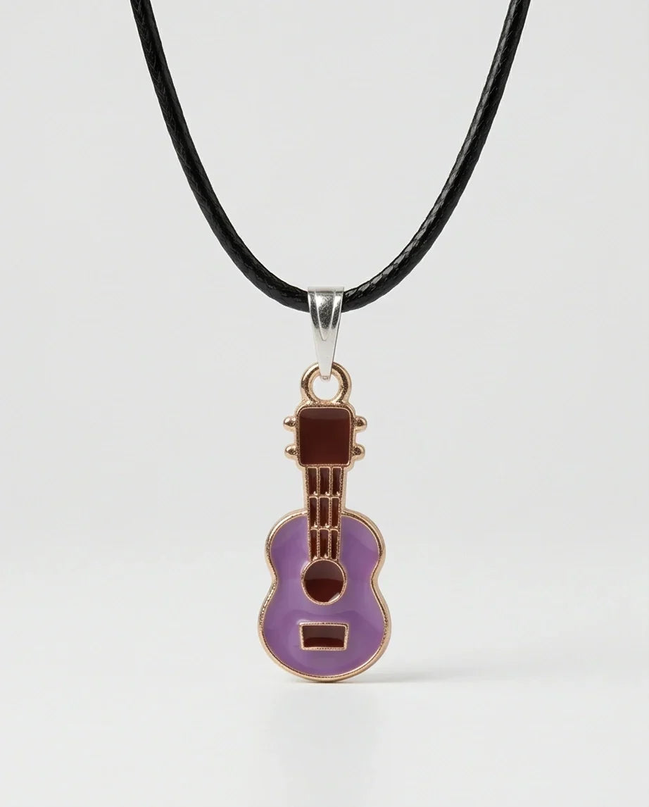 Gold and Purple Acoustic Guitar Necklace