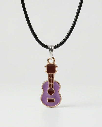 Gold and Purple Acoustic Guitar Necklace