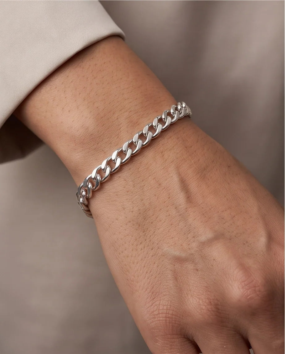 Silver Classic Curb Chain Bracelet