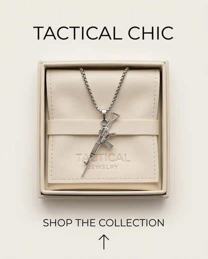 Tactical Assault Rifle Weapon Pendant Box Chain