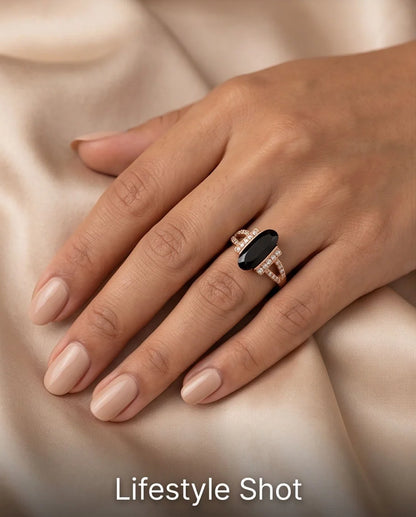 Gold Marquise Onyx Vintage Ring