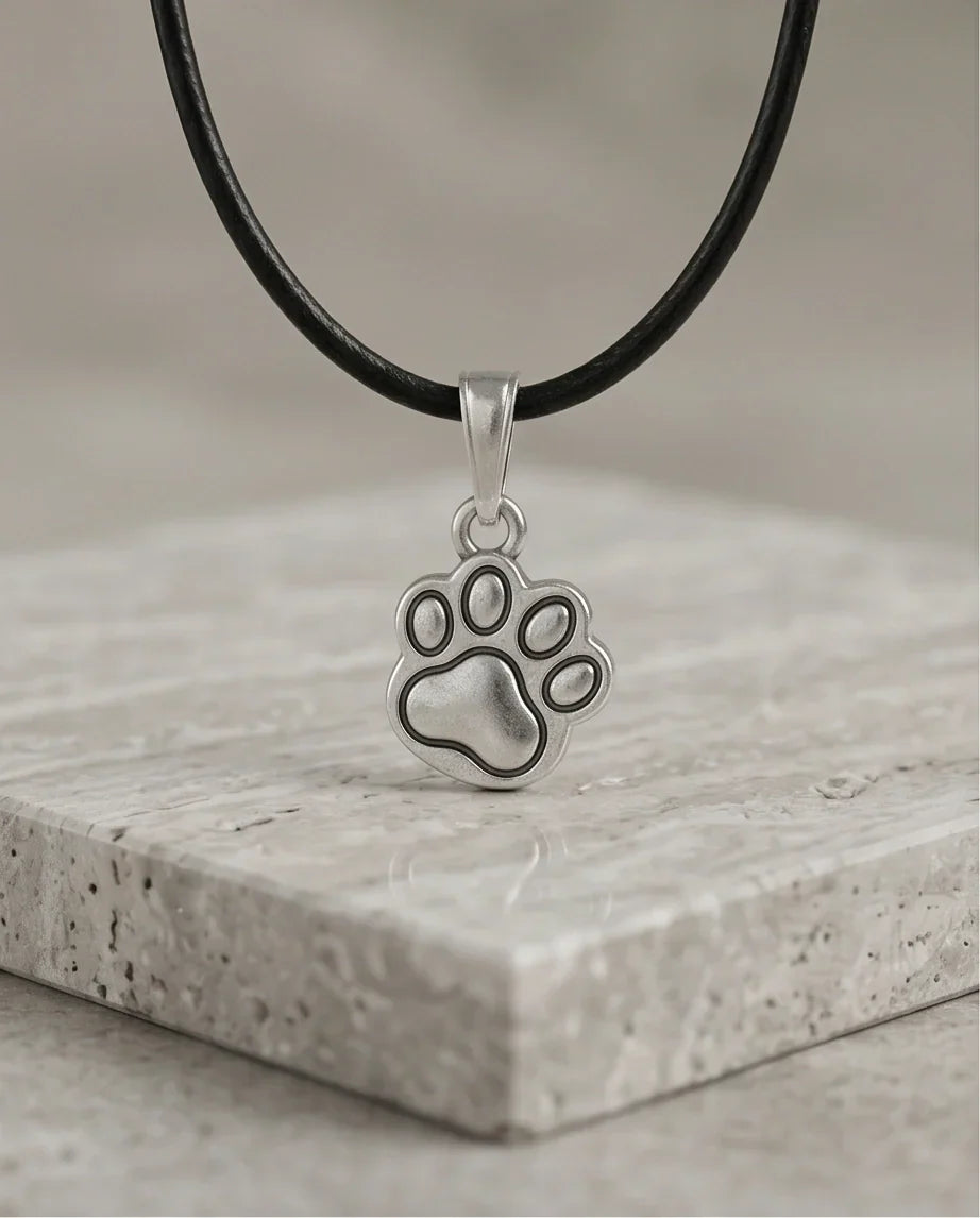 Silver Animal Paw Print Necklace