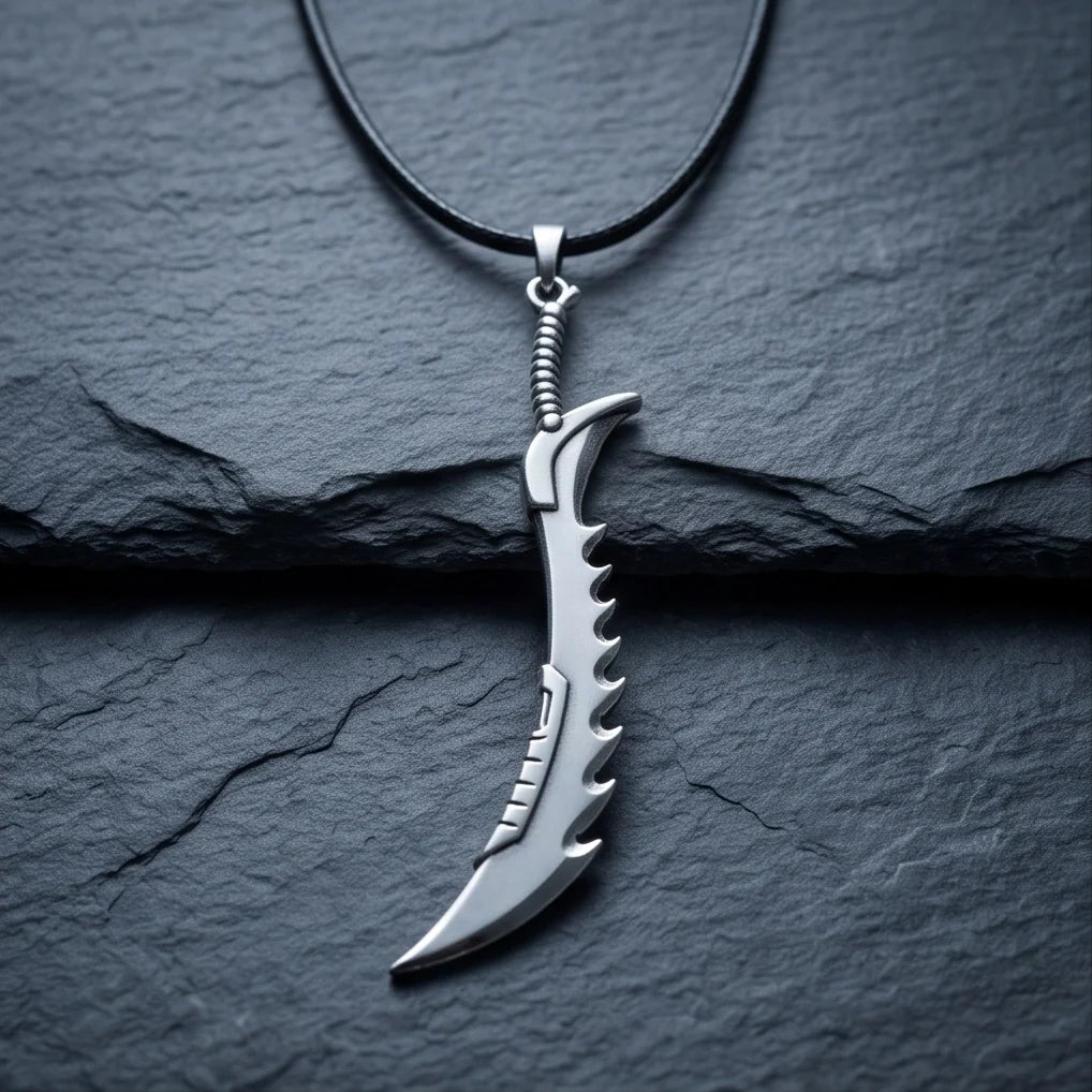 Serrated Scimitar Blade Pendant