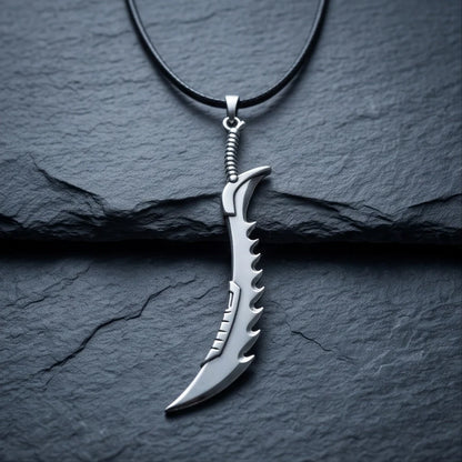 Serrated Scimitar Blade Pendant