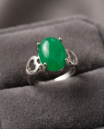 Imperial Heart Green Jade Ring