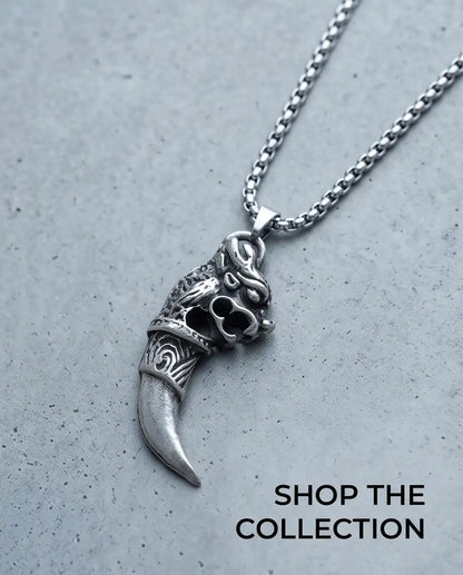 Mythical Dragon Tooth Pendant Box Chain