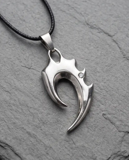 Tribal Claw and CZ Stone Y2K Pendant Box Chain