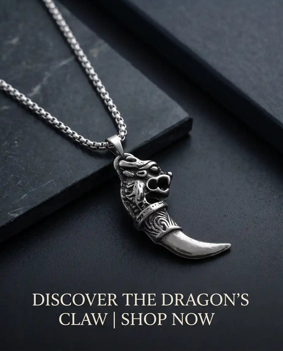 Mythical Dragon Tooth Pendant Box Chain