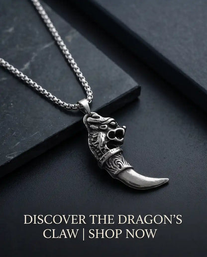 Mythical Dragon Tooth Pendant Box Chain